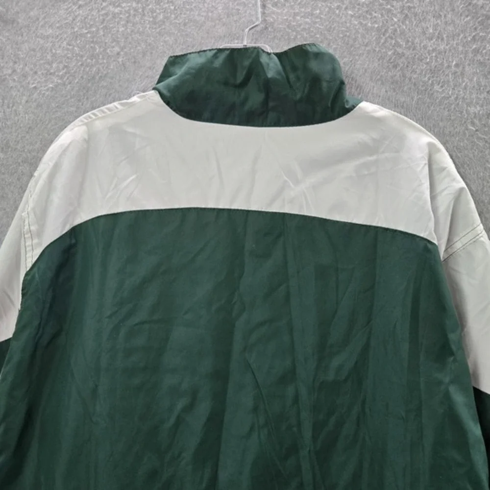 Green Bay Packer Men Jacket XL Green Reebok Full Zip Mock‎ Neck Drawstring Hem